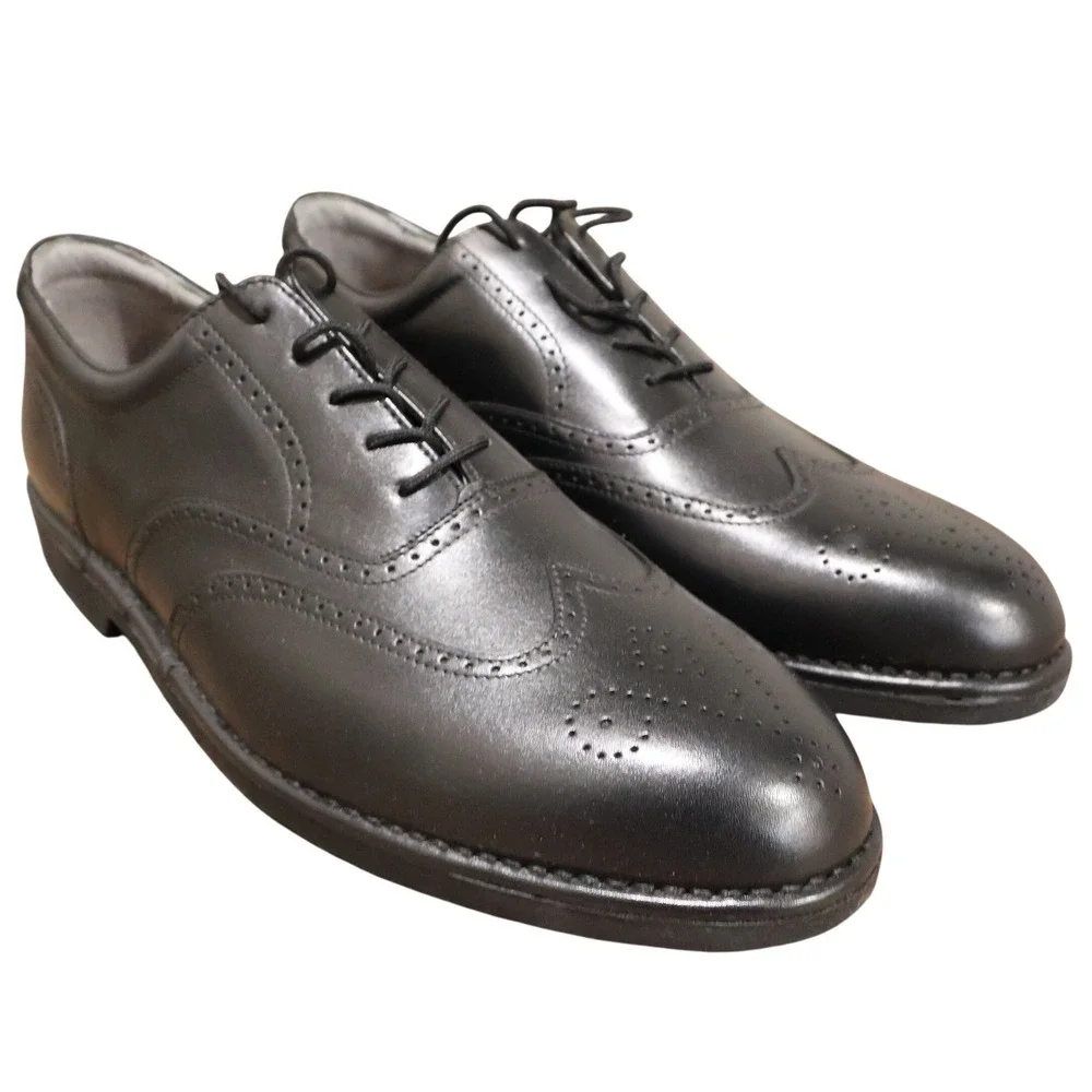 Bass Gary Black Leather Wingtip Oxfords Mens 13 New